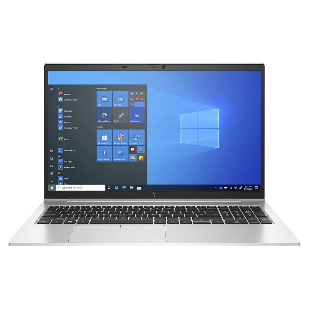 HP EliteBook 850 G8 i5 laptop front view with 15.6 inch FHD IPS screen